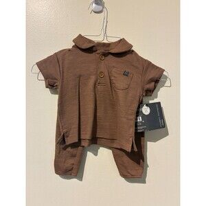 NWT Modern Moments Brown Polo Shirt & Pants Outfit - 6-9M